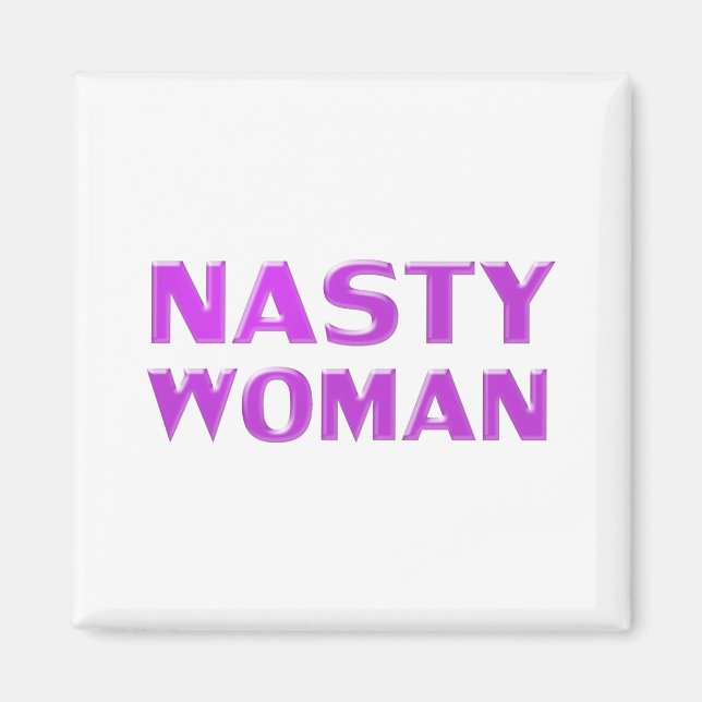 Imã "Mulher desagradável" branca roxa (Frente)