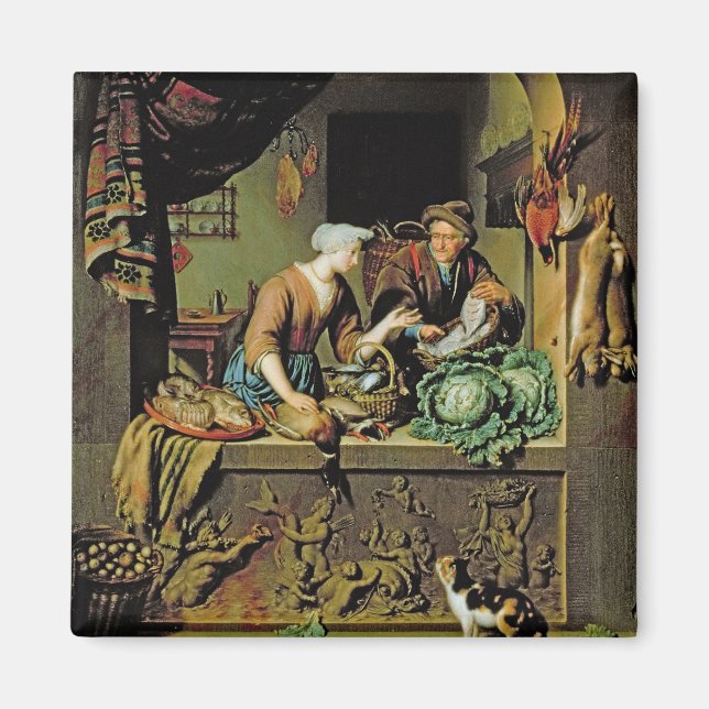 Imã Mulher e Pedra de Peixe, 1713 (óleo no painel) (Frente)