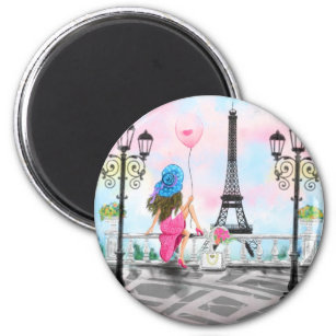 Imã Mulher Em Paris, Presente Torre Eiffel De Magnet