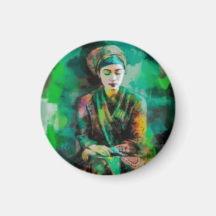 Imã Mulher em Verde