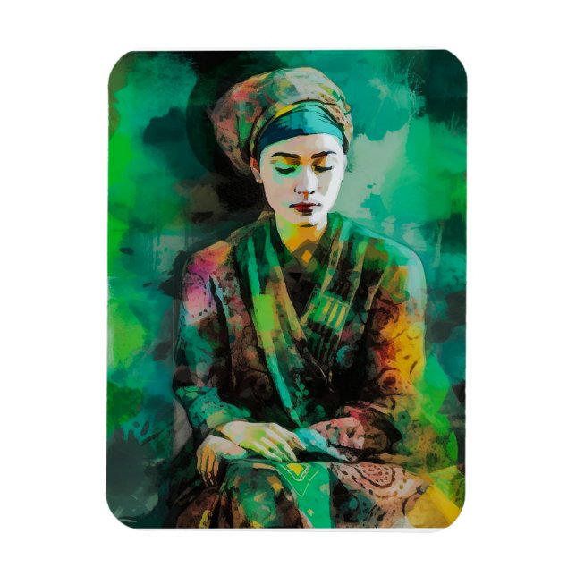 Ímã Mulher em Verde (Vertical)