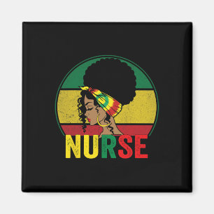 Imã Mulher Enfermeira Negra Afro Melanina Vintage Hist