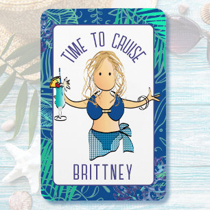 Ímã Mulher engraçada do desenho animado bebendo cruz c