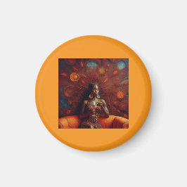 Imã Mulher Esfregando Uma Bebida No Sofá