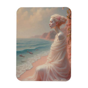 Ímã Mulher etérea na praia de Dreamy