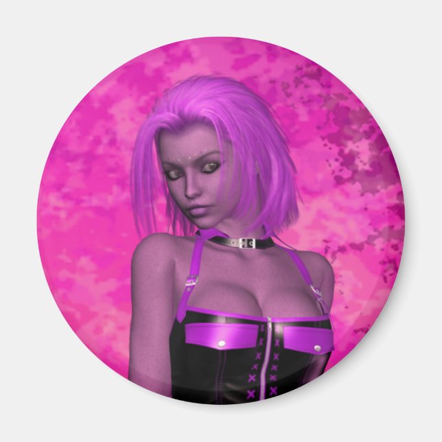 Imã Mulher fantasia de Punk rave (Frente)