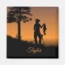 Mulher Fisher em Dusk