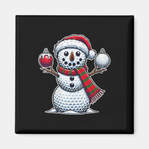 Imã Mulher Golf Ball Snowman Engraçado Feliz Dia de Na
