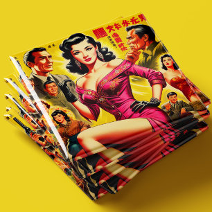 Imã Mulher Japonesa Pulp Vintage
