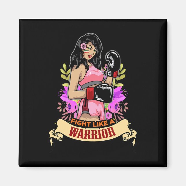 Imã Mulher Latina Empoderada Boxe Kickboxing Garota Fi (Frente)