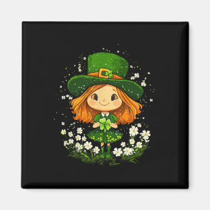 Imã Mulher Leprechaun Shamrock Girls Dia de São Patríc