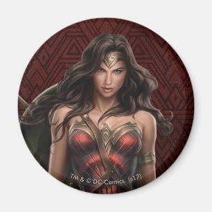 Imã Mulher Maravilha Pronta para a Batalha de Arte em 