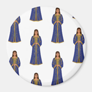 Imã Mulher marroquina em Caftan Pattern
