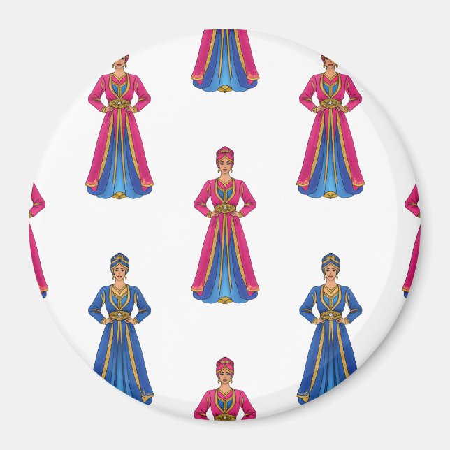 Imã Mulher marroquina no padrão tradicional de vestir (Frente)