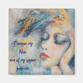 Imã Mulher Mística Com Magneta De Penas