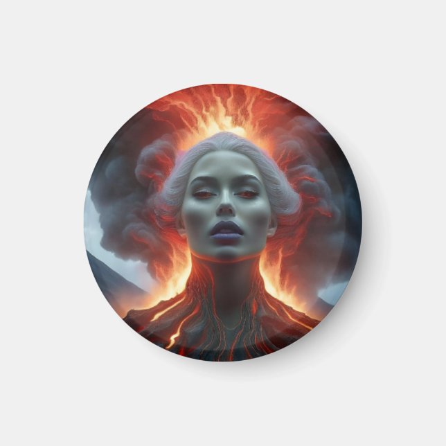 Imã Mulher Mística se materializa a partir da lava vul (Frente)