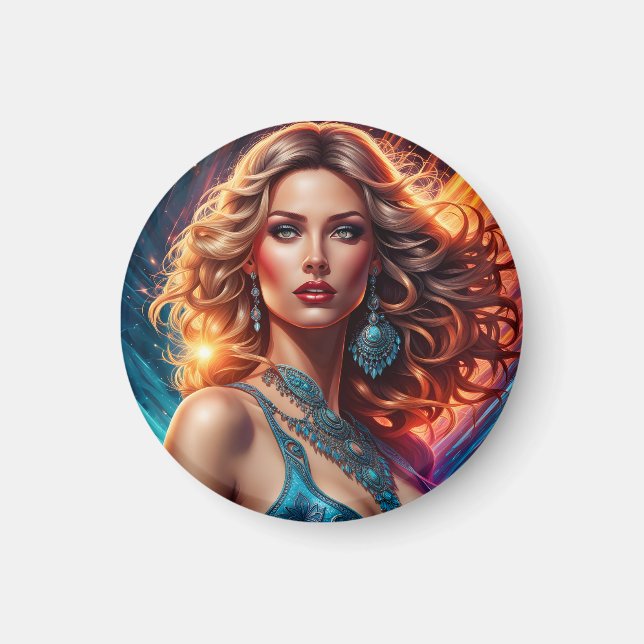 Imã Mulher moda, belas artes (Frente)