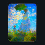 Ímã Mulher Monet com Parasol<br><div class="desc">Um ímã de retrato familiar com a esposa de Claude Monet,  Camille,  segurando um parasol,  e o seu filho,  Jean,  a caminhar num campo verde vibrante sendo soprado pelo vento num dia de Verão. Um presente de Monet excelente para fãs do impressionismo e da arte francesa.</div>