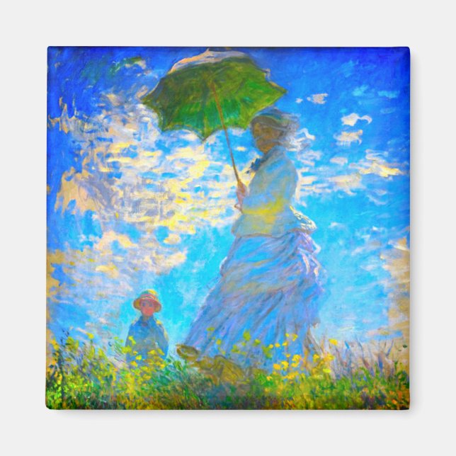 Imã Mulher Monet com Parasol (Frente)