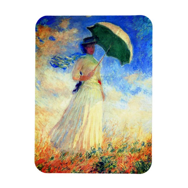 Ímã Mulher Monet com Parasol à Direita (Vertical)