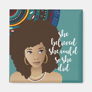 Imã Mulher Negra, Ela Acreditava Que Podia, Então Ela
