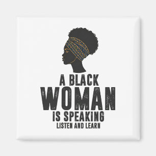 Imã Mulher Negra Falando Ouça Aprenda Mês da História 