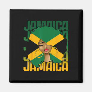 Imã Mulher Negra Feliz Dia da Independência Jamaica
