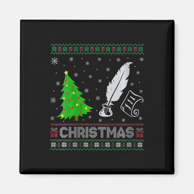 Imã Mulher Poesia Árvore Xmas Iluminação Feia De Natal (Frente)