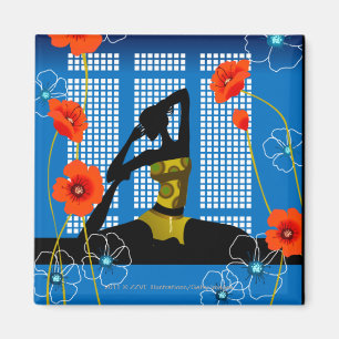 Imã Mulher praticando yoga