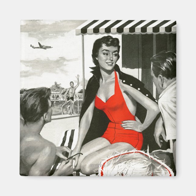 Imã Mulher Quente Vermelha (Frente)