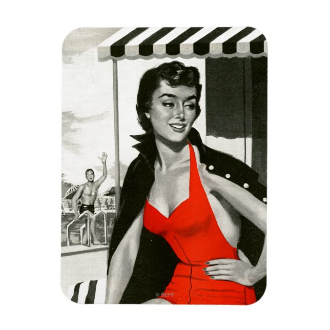 Ímã Mulher Quente Vermelha (Vertical)