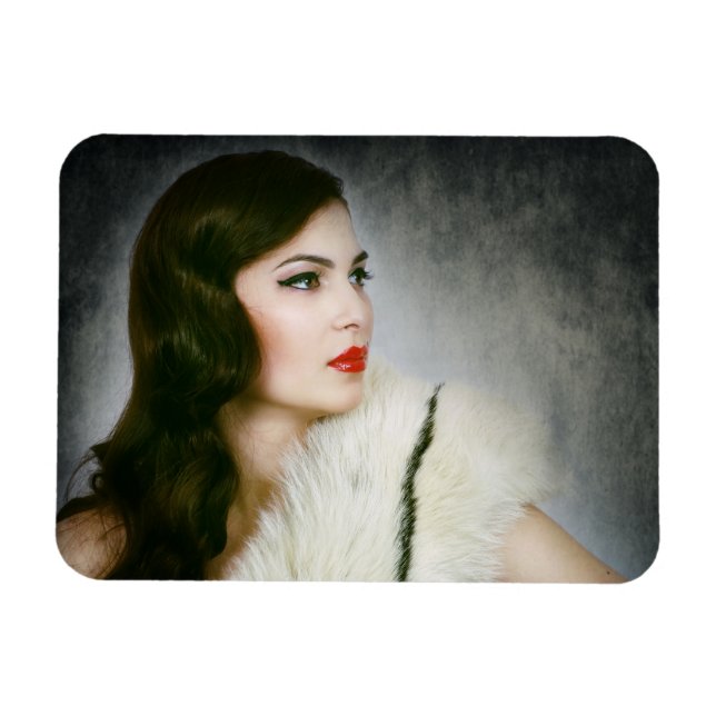 Ímã Mulher retrô linda (Horizontal)