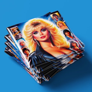 Imã Mulher Retrowave dos Anos 80