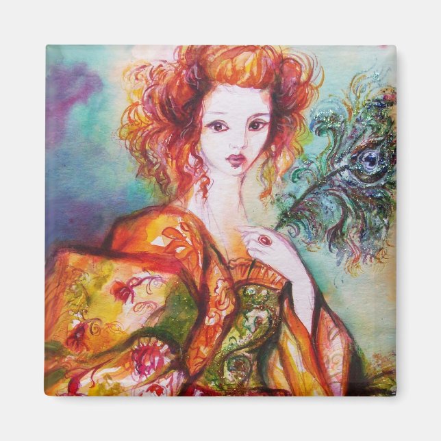 IMÃ MULHER ROMÂNTICA COM PENA DE PAZ (Frente)