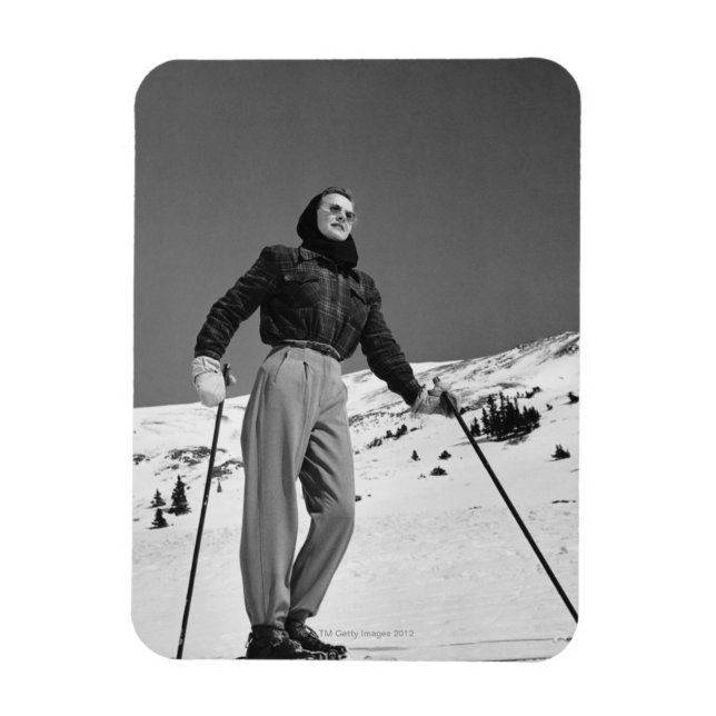 Ímã Mulher Skier (Vertical)