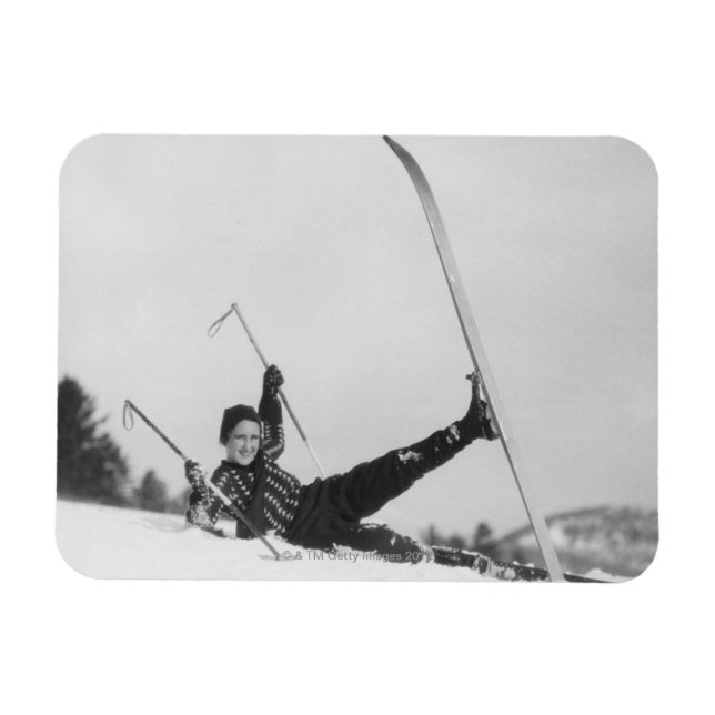 Ímã Mulher Skier 2 (Horizontal)