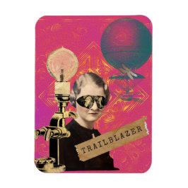 Ímã Mulher Steampunk Pioneira Arte Pop 
