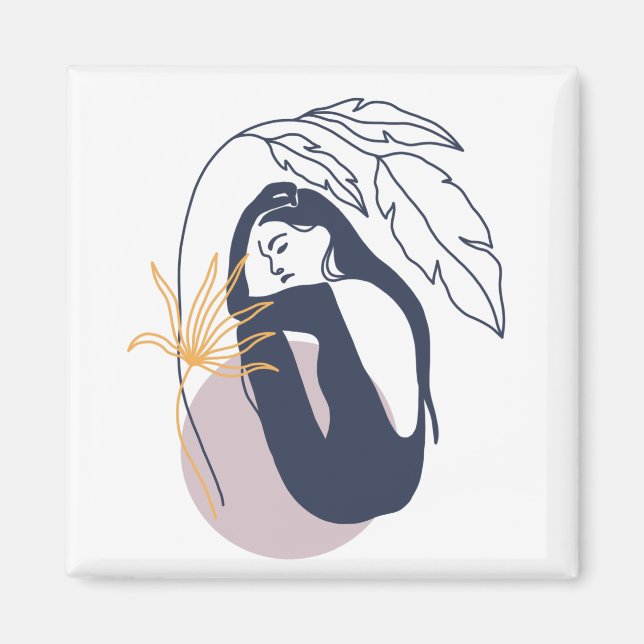 Imã Mulher Tropical de Azul (Frente)