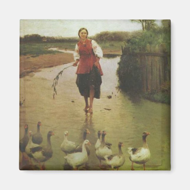Imã Mulher Ucraniana com Patos (Frente)