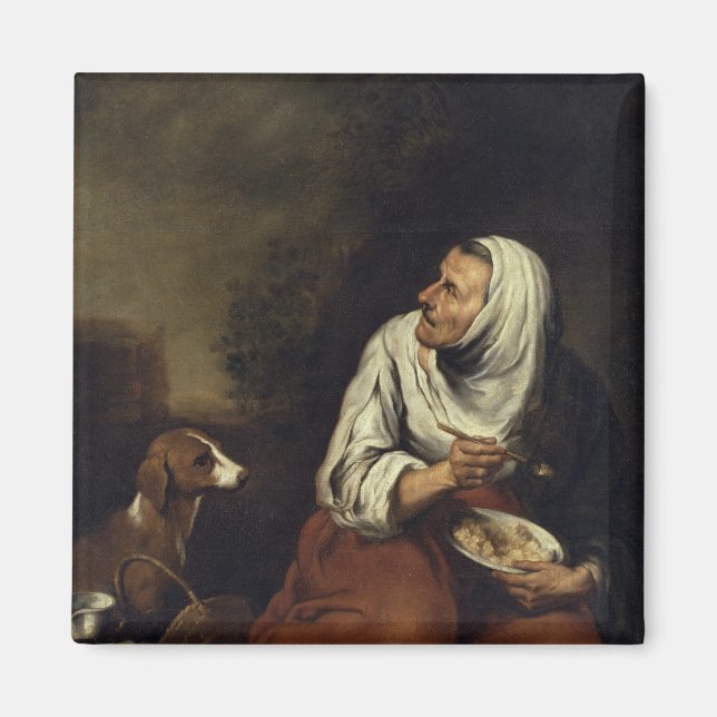 Imã Mulher Velha com Cão (Frente)