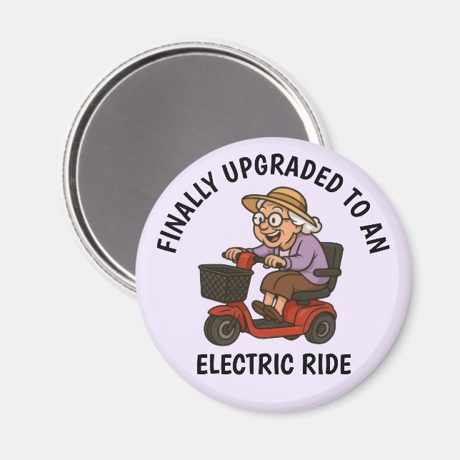 Imã Mulher Velha no Patinete (Front/Back)