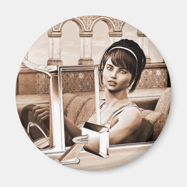 Imã Mulher Vintage (Frente)