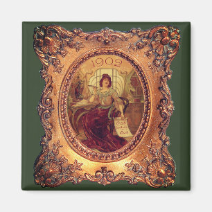 Imã Mulher vitoriana no elegante quadro vitoriano