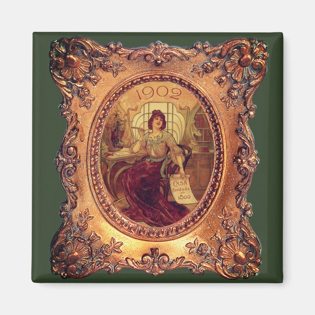 Imã Mulher vitoriana no elegante quadro vitoriano (Frente)