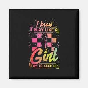 Imã Mulher Xadrez Equipe Rainha Chessfield Joga Como U