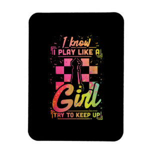 Ímã Mulher Xadrez Equipe Rainha Chessfield Joga Como U