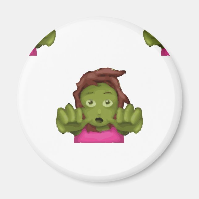Imã mulher zombie emoji (Frente)