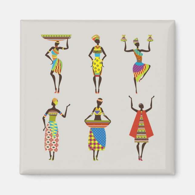 Imã Mulheres africanas ilustradas (Frente)