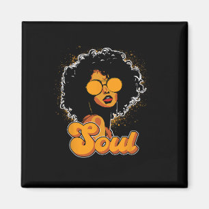 Imã Mulheres Afro-Afro Funk Sólido Estilo Vintage Pret