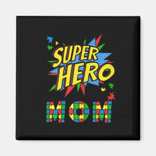 Imã Mulheres Autismo Consciência Para Super Herói Mãe 